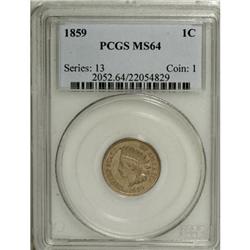 1859 1C MS64 PCGS