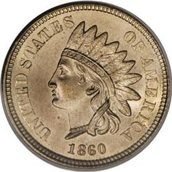 1860 1C Pointed Bust MS65 PCGS