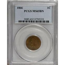 1866 1C MS65 Brown PCGS