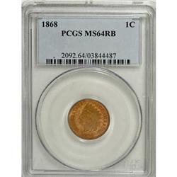 1868 1C MS64 Red and Brown PCGS