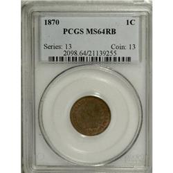 1870 1C MS64 Red and Brown PCGS