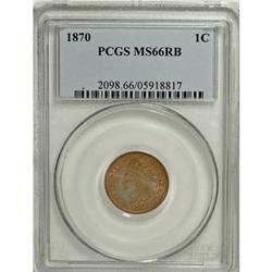 1870 1C MS66 Red and Brown PCGS