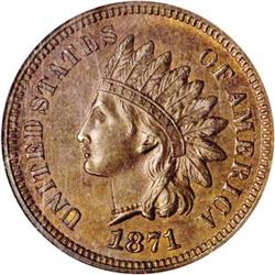 1871 1C MS66 Brown NGC