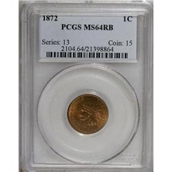 1872 1C MS64 Red and Brown PCGS