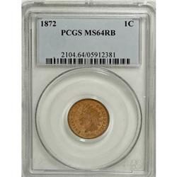 1872 1C MS64 Red and Brown PCGS