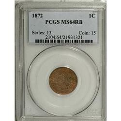 1872 1C MS64 Red and Brown PCGS