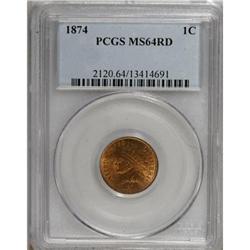 1874 1C MS64 Red PCGS