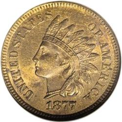 1877 1C MS63 Red and Brown NGC