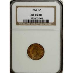 1884 1C MS66 Red and Brown NGC