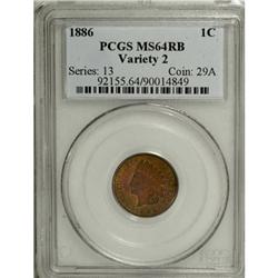 1886 1C Type Two MS64 Red and Brown PCGS