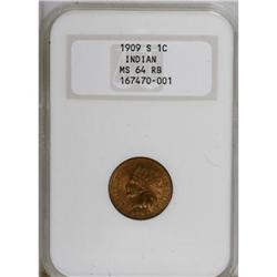 1909-S 1C MS64 Red and Brown NGC