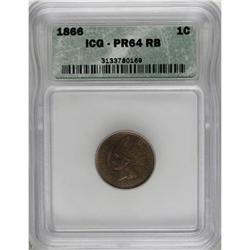 1866 1C PR64 Red and Brown ICG