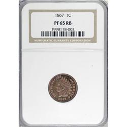 1867 1C PR65 Red and Brown NGC