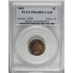 1869 1C PR64 Red Cameo PCGS