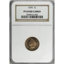 1870 1C . PR64 Cameo NGC