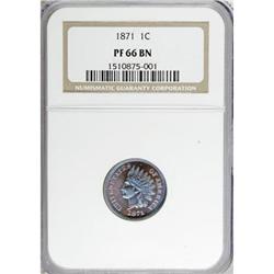1871 1C PR66 Brown NGC