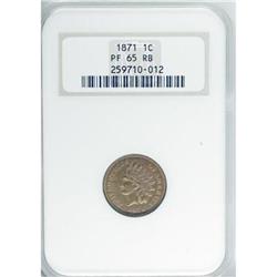 1871 1C PR65 Red and Brown NGC