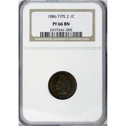 1886 1C Type Two PR66 Brown NGC