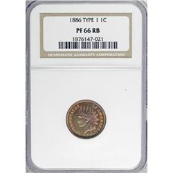 1886 1C Type One PR66 Red and Brown NGC