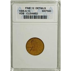 1909-S VDB 1C Fine 12 Details ANACS