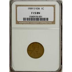 1909-S VDB 1C Fine 15 NGC