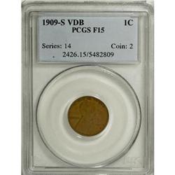 1909-S VDB 1C Fine 15 PCGS
