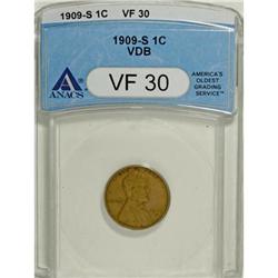 1909-S VDB 1C VF30 ANACS
