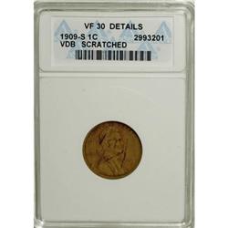 1909-S VDB 1C VF30 Details ANACS