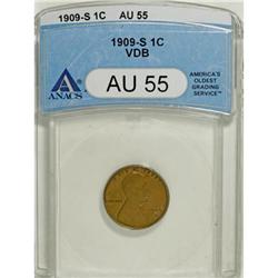 1909-S VDB 1C AU55 ANACS