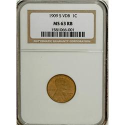 1909-S VDB 1C MS63 Red and Brown NGC
