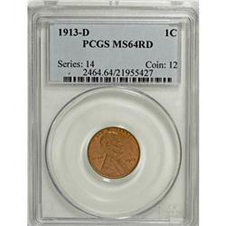 1913-D 1C MS64 Red PCGS; 1927-D 1C MS64 RB PCGS