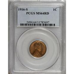 1916-S 1C MS64 Red PCGS