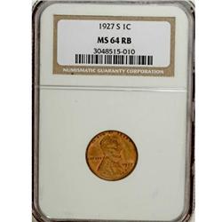 1927-S 1C MS64 Red and Brown NGC