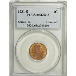 1931-S 1C MS65 Red PCGS