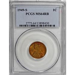 1949-S 1C MS64 Red and Brown PCGS