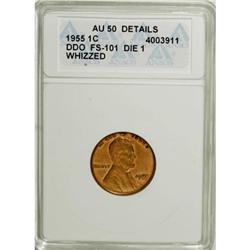 1955/55 1C Doubled Die Obverse--Whizzed--ANACS.