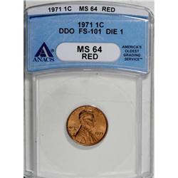 1971 1C Doubled Die MS64 Red ANACS