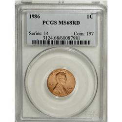 1986 1C MS68 Red PCGS