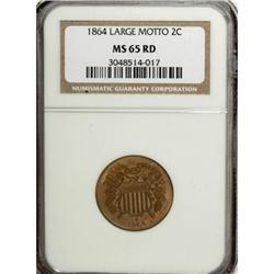 1864 2C Large Motto MS65 Red NGC