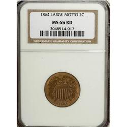 1864 2C Large Motto MS65 Red NGC
