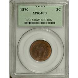 1870 2C MS64 Red and Brown PCGS
