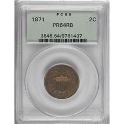1871 2C PR64 Red and Brown PCGS