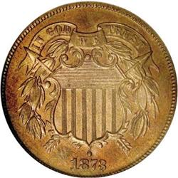 1873 2C Closed 3 PR64 Red and Brown PCGS