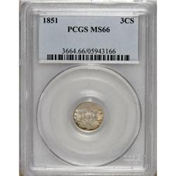 1851 3CS MS66 PCGS