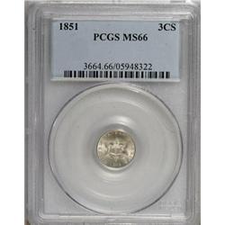 1851 3CS MS66 PCGS
