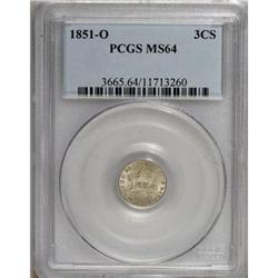 1851-O 3CS MS64 PCGS
