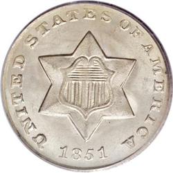 1851-O 3CS MS65 PCGS