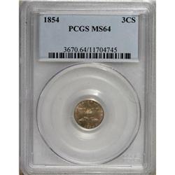 1854 3CS MS64 PCGS