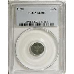 1870 3CS MS64 PCGS