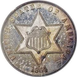1864 3CS PR67 PCGS